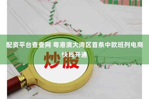 配资平台查查网 粤港澳大湾区首条中欧班列电商快线开通